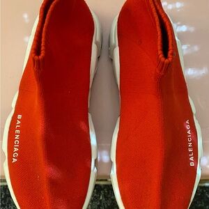 Balenciaga Bold Red Athletic Sneakers